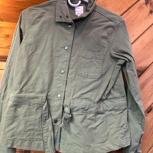 LC Lauren Conrad Olive Button-Up Jacket